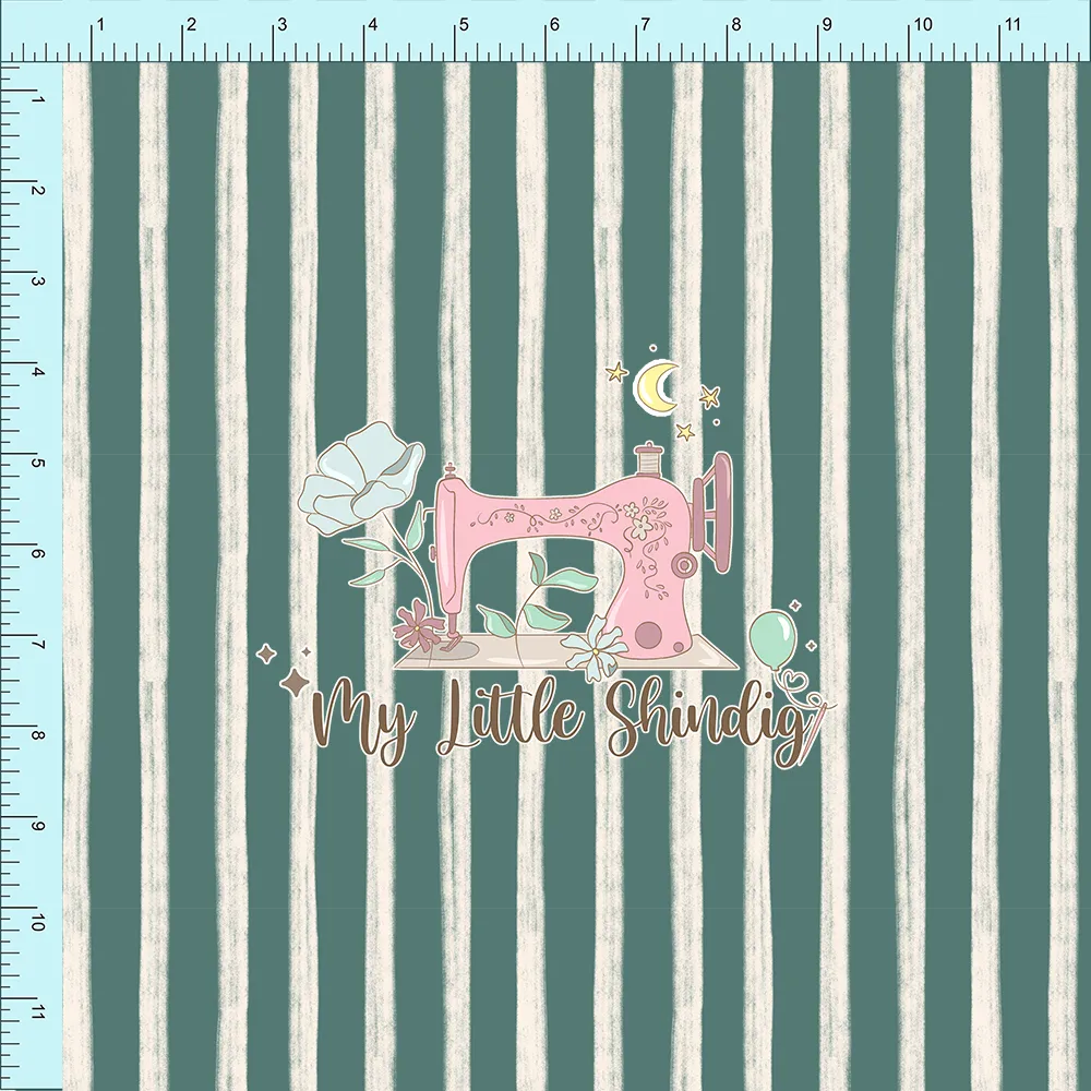 Green Crayon Stripes (pre-order) - Fabric Club Month 33
