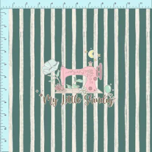 Green Crayon Stripes (pre-order) - Fabric Club Month 33