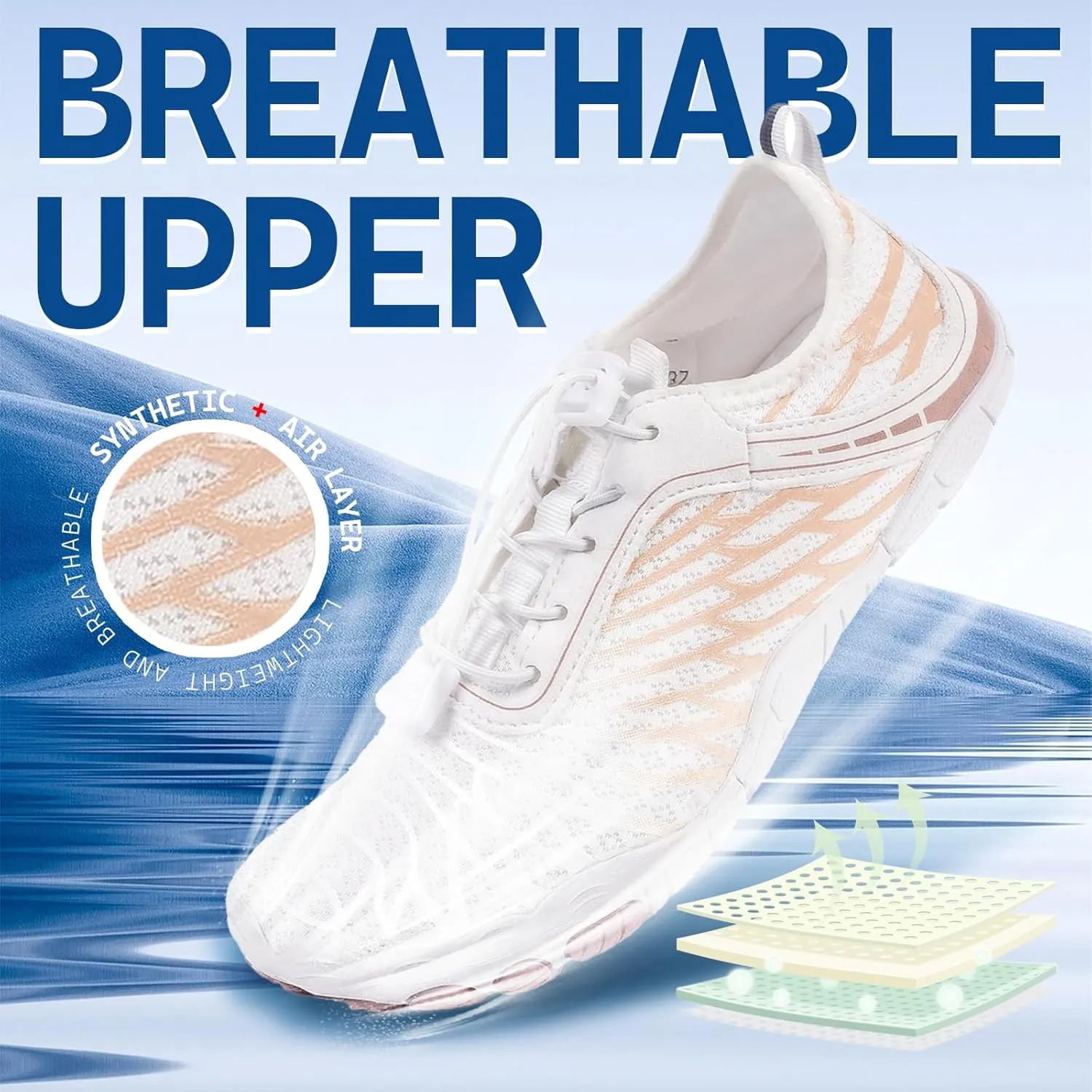 Grounded Footwear for Men Barefoot Shoes Women, Comfortable Lightweight Wide Toe Hike Shoes with Waterproof and Non-Slip