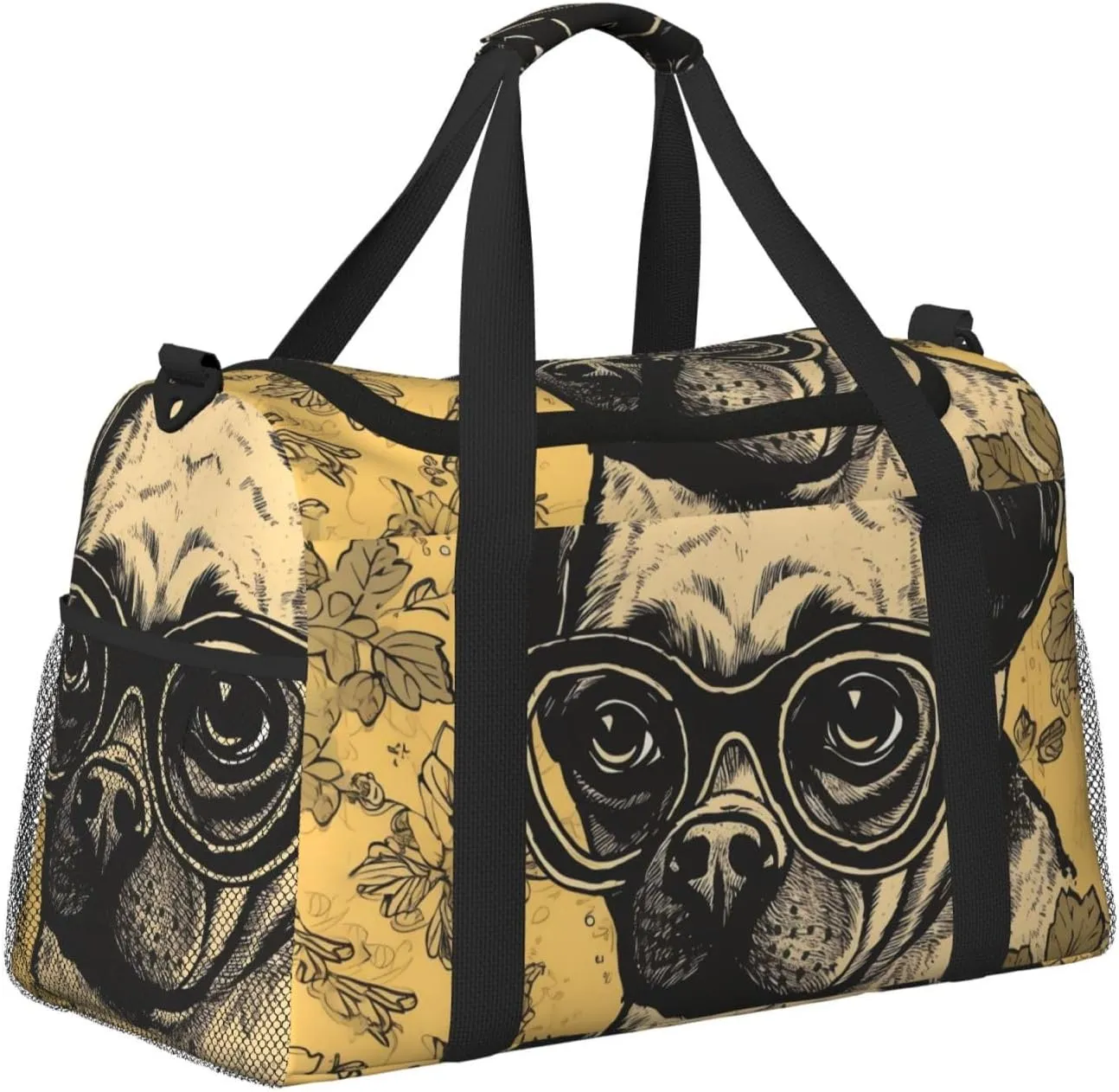 Gym Bag A Dog Wearing Glasses Duffel Bag for Men Women Travel Overnight Bag with Shoe Compartment Workout Bags