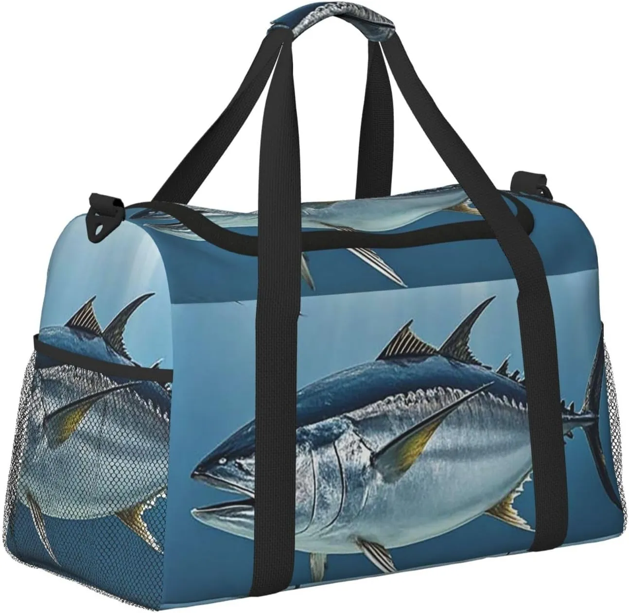 Gym Bag Bluefin Tuna Thunnus2 Duffel Bag for Men Women Travel Overnight Bag with Shoe Compartment Workout Bags