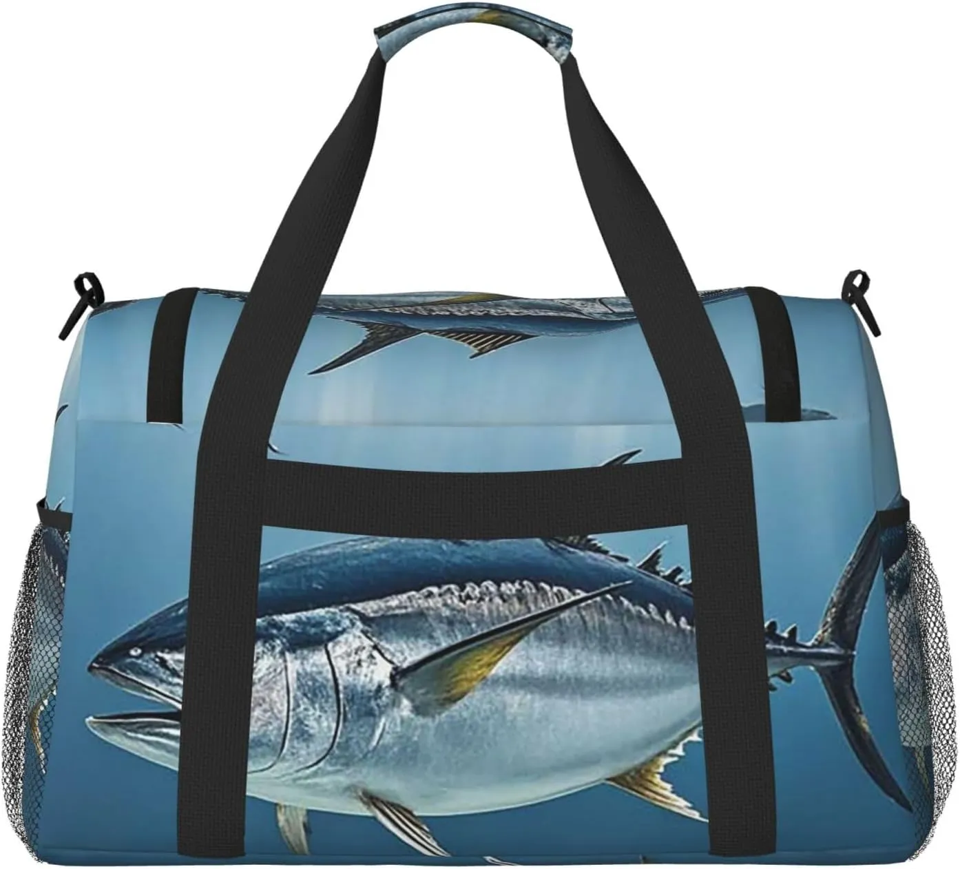 Gym Bag Bluefin Tuna Thunnus2 Duffel Bag for Men Women Travel Overnight Bag with Shoe Compartment Workout Bags