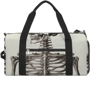 Gym Bag Human Skeleton Duffel Bag for Men Women Overnight Bag with Shoe Compartment Workout Bags