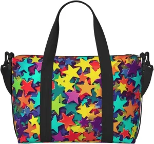 Gym Bag Many Stars Duffel Bag for Men Women Travel Overnight Bag with Shoe Compartment Workout Bags
