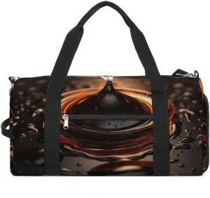 Gym Bag Orange Water Droplets Duffel Bag for Men Women Travel Overnight Bag with Shoe Compartment Workout Bags
