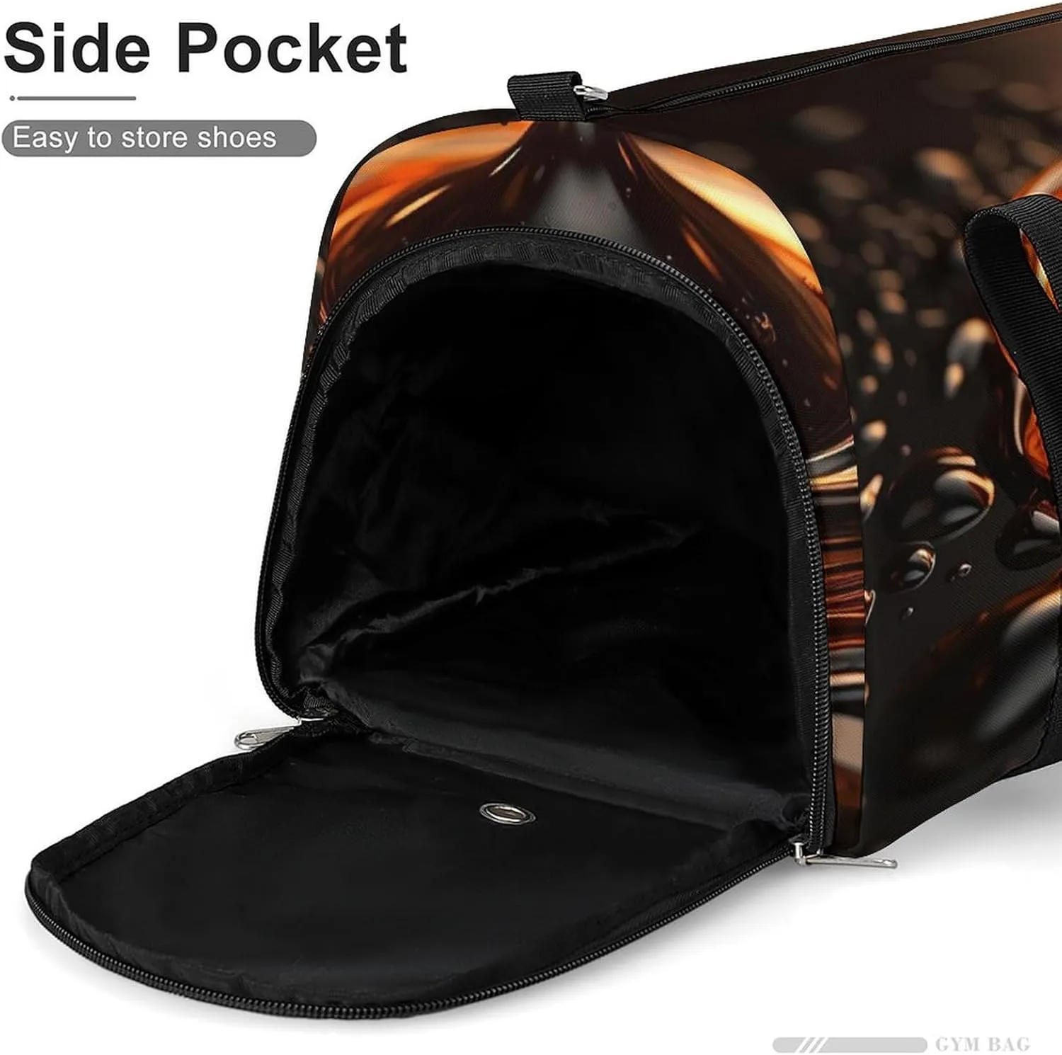 Gym Bag Orange Water Droplets Duffel Bag for Men Women Travel Overnight Bag with Shoe Compartment Workout Bags