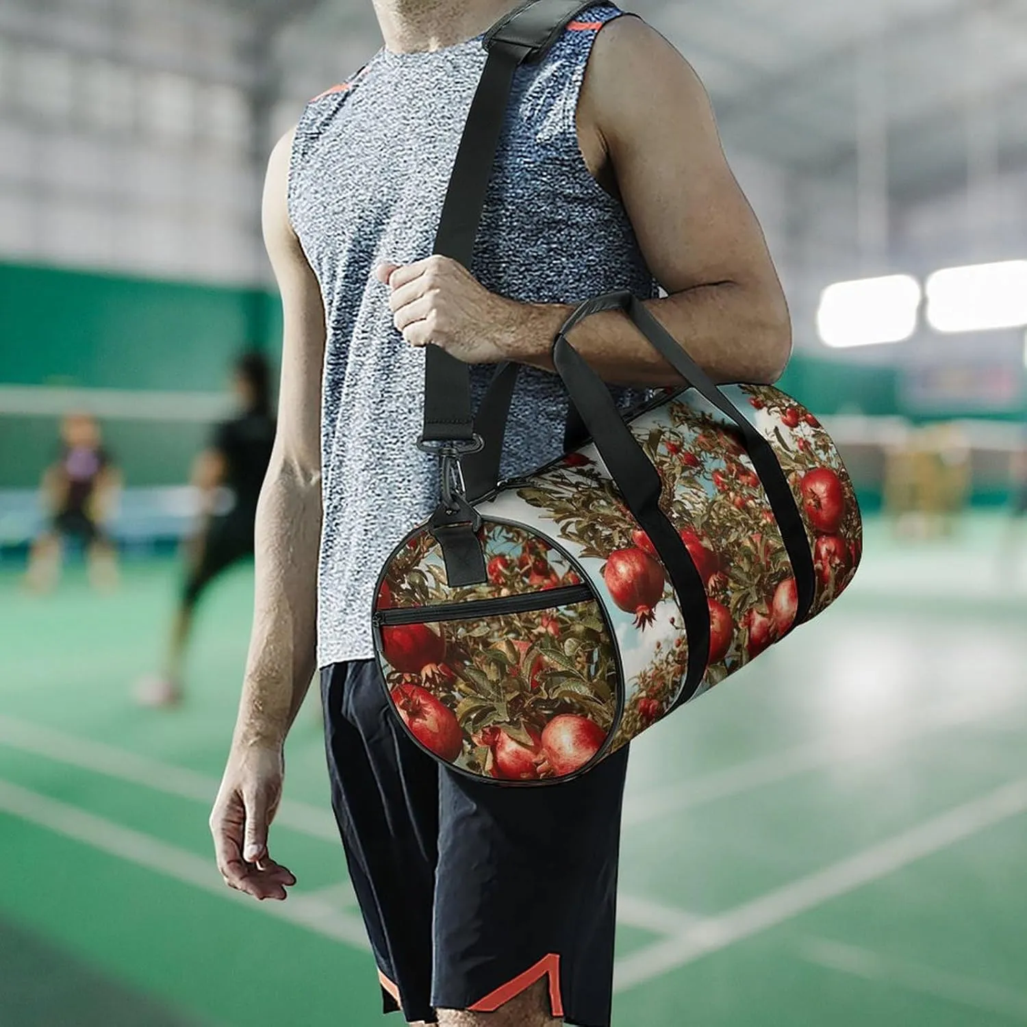 Gym Bag Pomegranate Tree Duffel Bag for Men Women Overnight Bag with Shoe Compartment Workout Bags