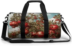 Gym Bag Pomegranate Tree Duffel Bag for Men Women Overnight Bag with Shoe Compartment Workout Bags