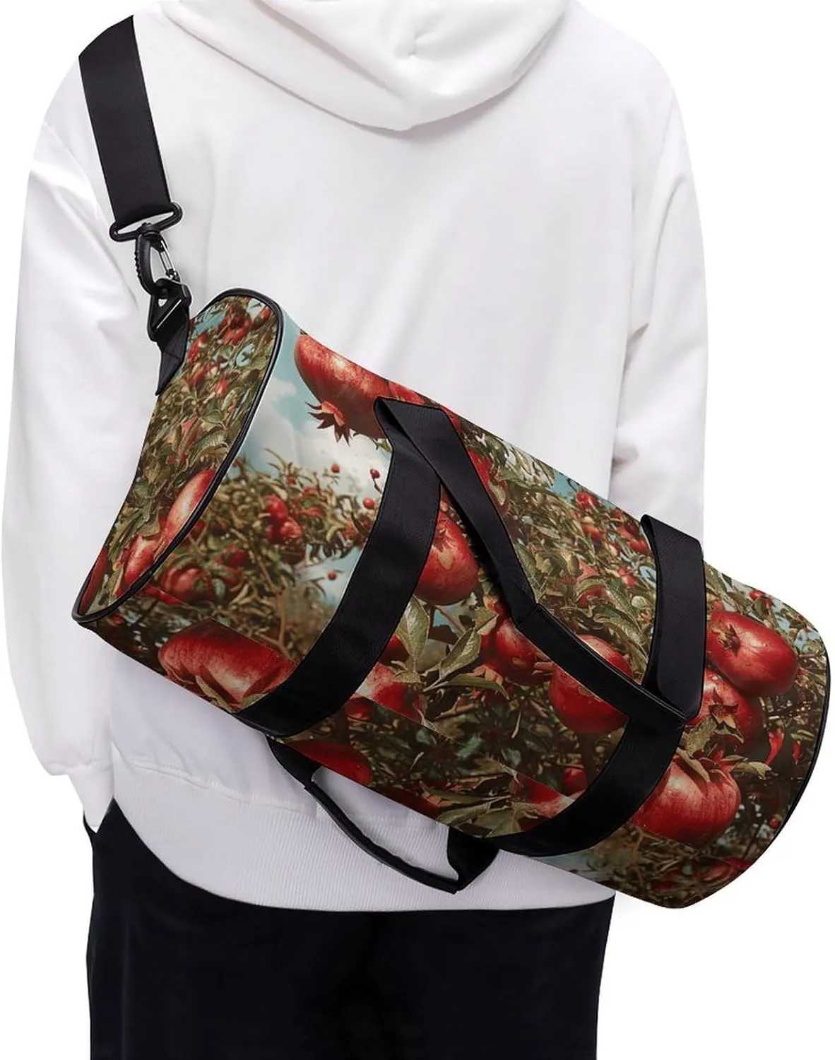 Gym Bag Pomegranate Tree Duffel Bag for Men Women Overnight Bag with Shoe Compartment Workout Bags