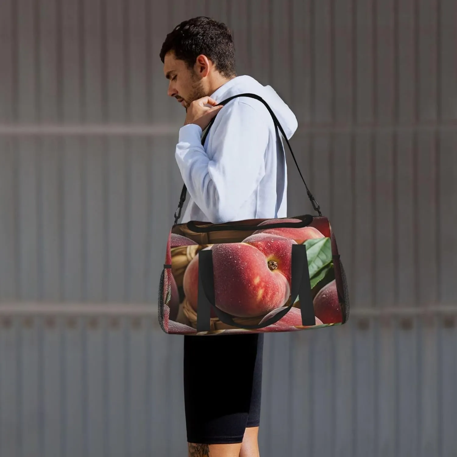 Gym Bag Red Watermelon Duffel Bag for Men Women Travel Overnight Bag with Shoe Compartment Workout Bags