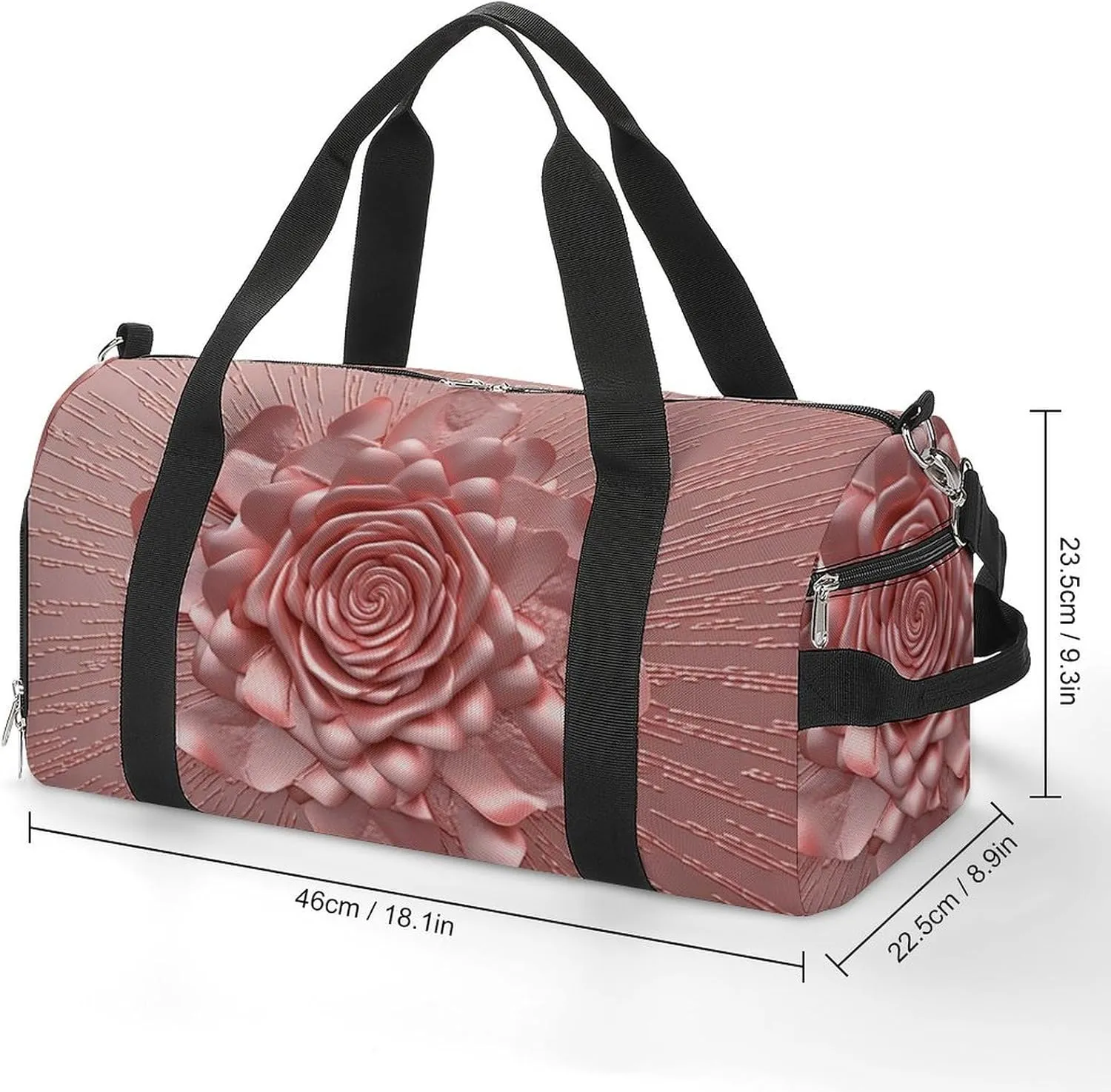 Gym Bag Rose Duffel Bag for Men Women Overnight Bag with Shoe Compartment Workout Bags