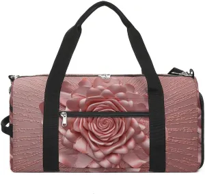 Gym Bag Rose Duffel Bag for Men Women Overnight Bag with Shoe Compartment Workout Bags