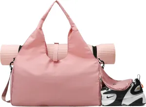 Gym Bag, Yoga Gym Bag for Women and Men, Carrying Workout Gear and Accessories, Shoe Compartment and Wet Dry Storage Pockets, Travel Duffle Bag Carry On Weekender Bag