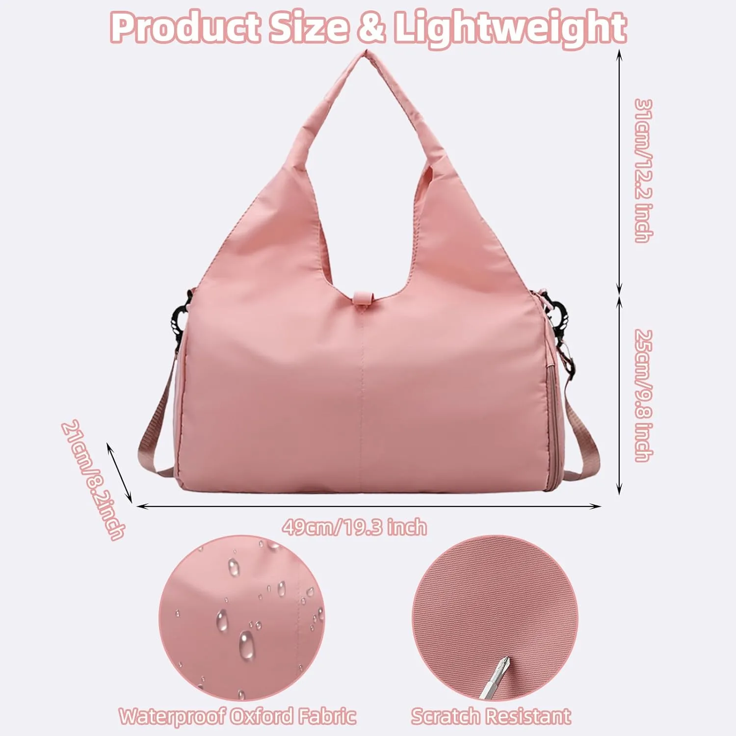 Gym Bag, Yoga Gym Bag for Women and Men, Carrying Workout Gear and Accessories, Shoe Compartment and Wet Dry Storage Pockets, Travel Duffle Bag Carry On Weekender Bag