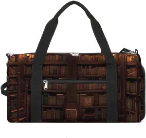 Gym Bags for Men Women Book Room Library Duffle Bag Travel Overnight Bag with Shoe Compartment Tote Bags
