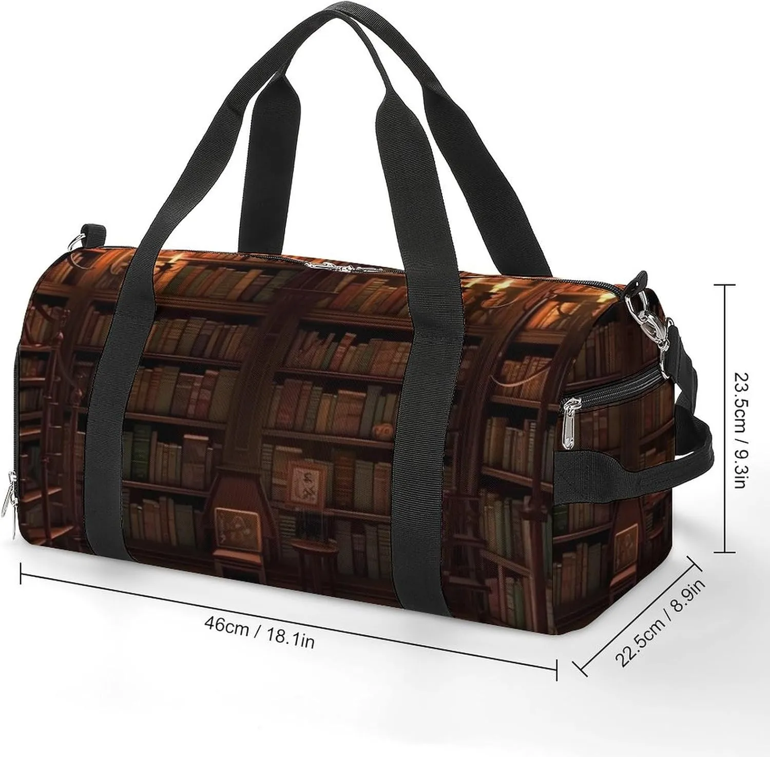 Gym Bags for Men Women Book Room Library Duffle Bag Travel Overnight Bag with Shoe Compartment Tote Bags