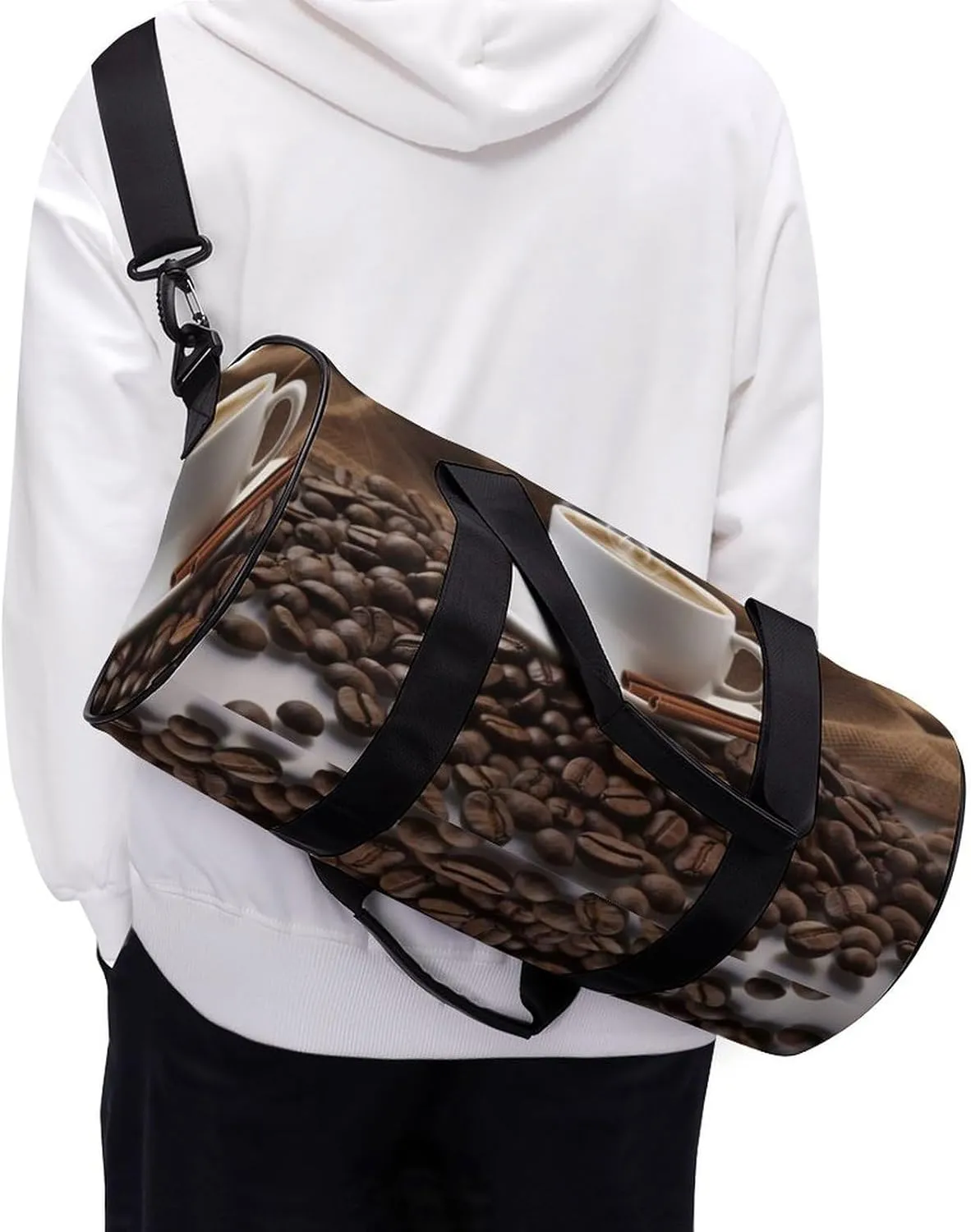 Gym Bags for Men Women Coffee Bean Duffle Bag Travel Overnight Bag with Shoe Compartment Tote Bags