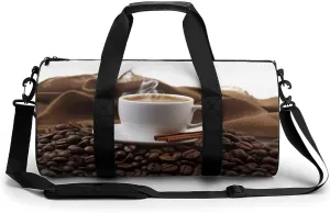 Gym Bags for Men Women Coffee Bean Duffle Bag Travel Overnight Bag with Shoe Compartment Tote Bags