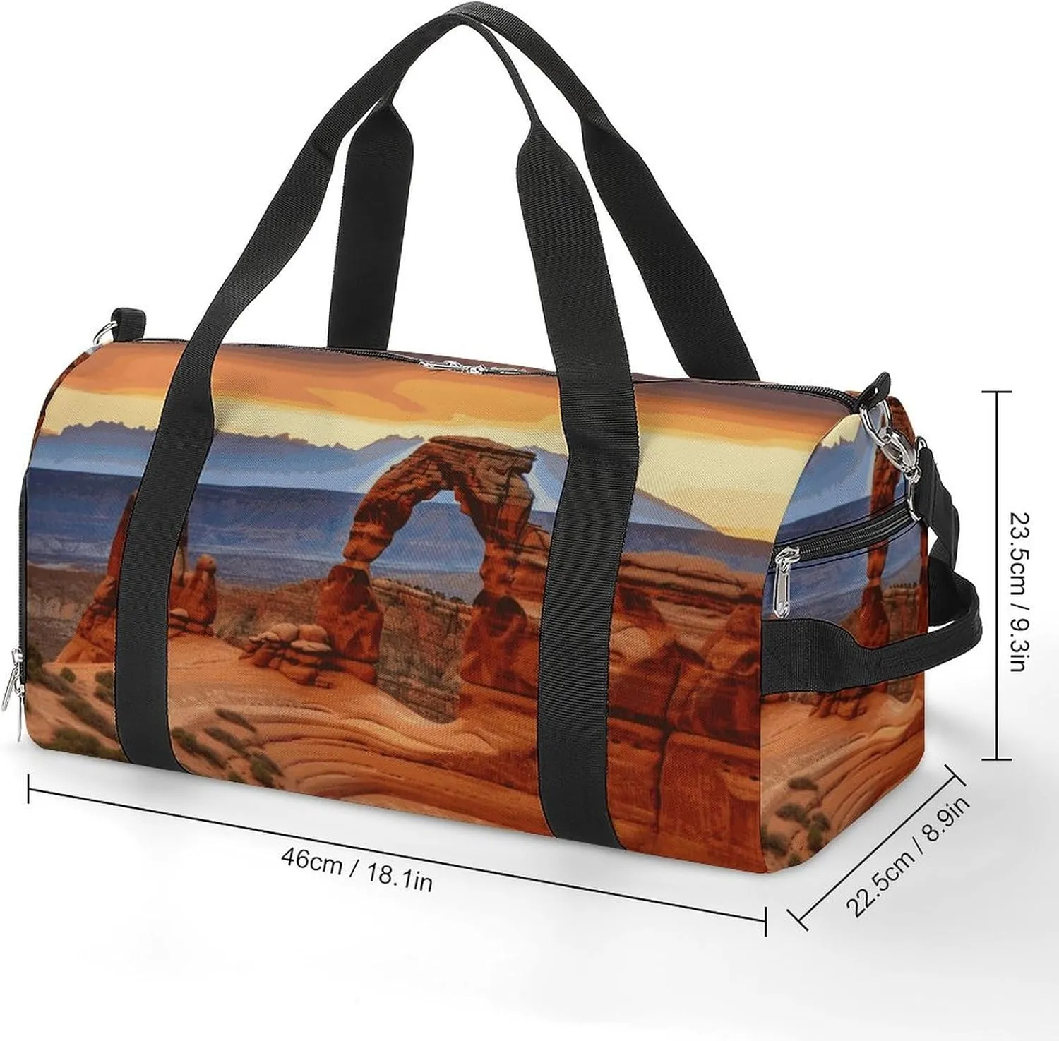 Gym Bags Small Arches National Park Duffel Bag Overnight Bag with Shoe Compartment Carryon Bag for Men Women