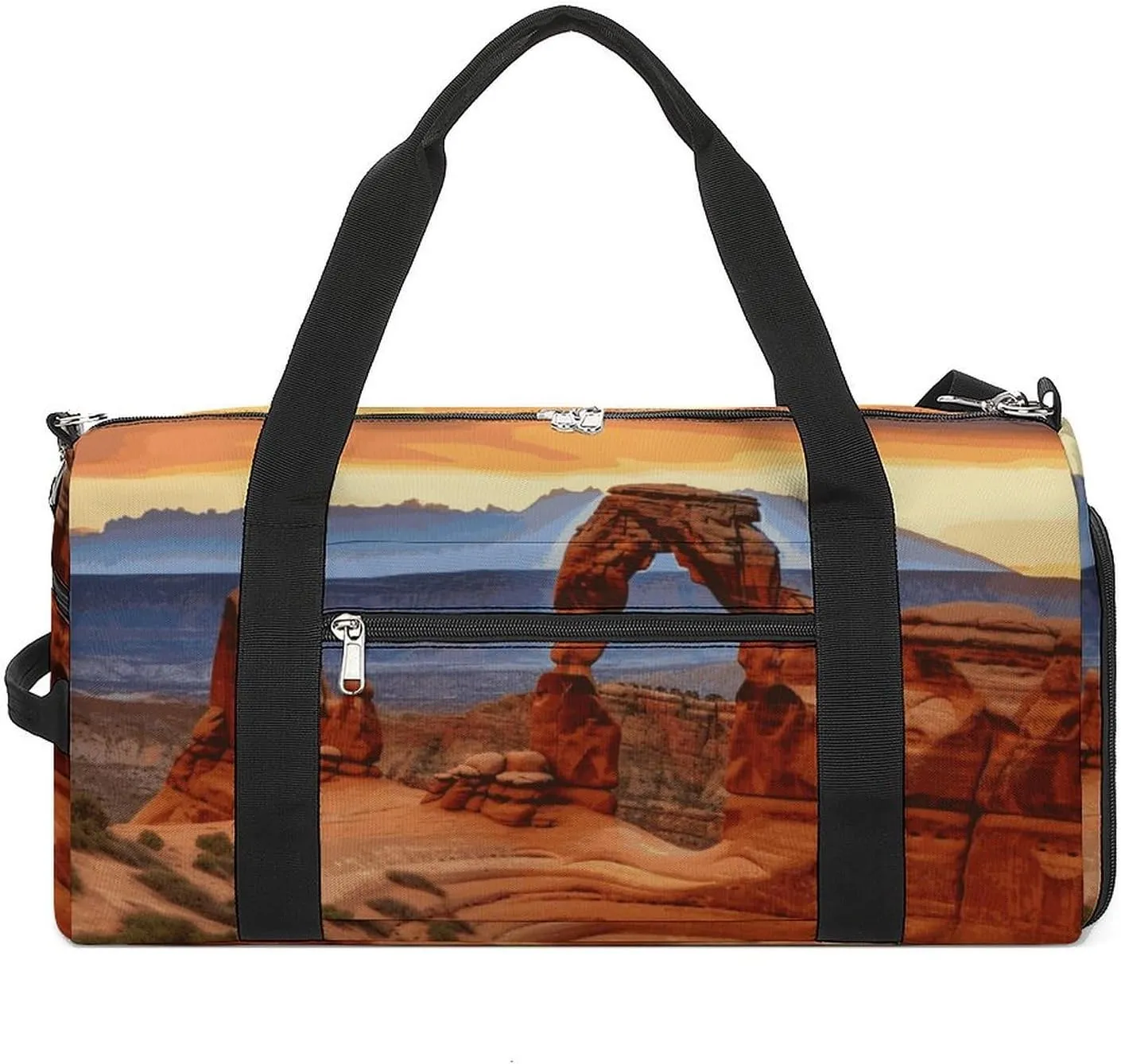 Gym Bags Small Arches National Park Duffel Bag Overnight Bag with Shoe Compartment Carryon Bag for Men Women