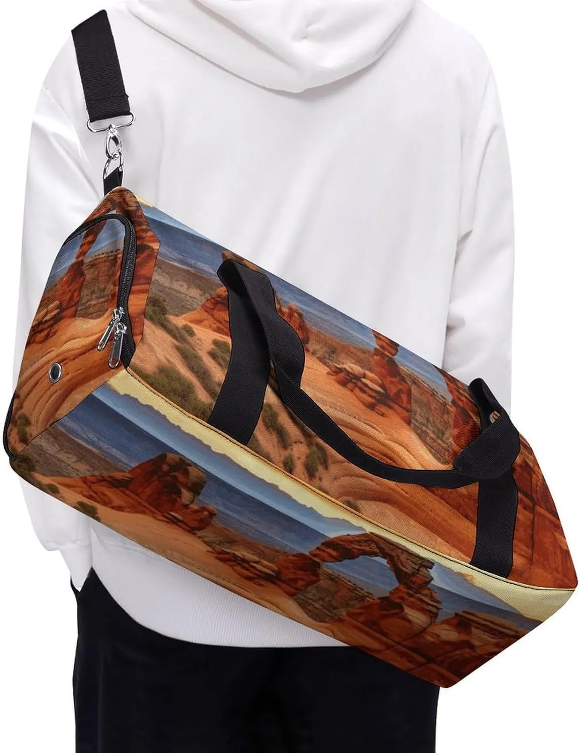 Gym Bags Small Arches National Park Duffel Bag Overnight Bag with Shoe Compartment Carryon Bag for Men Women