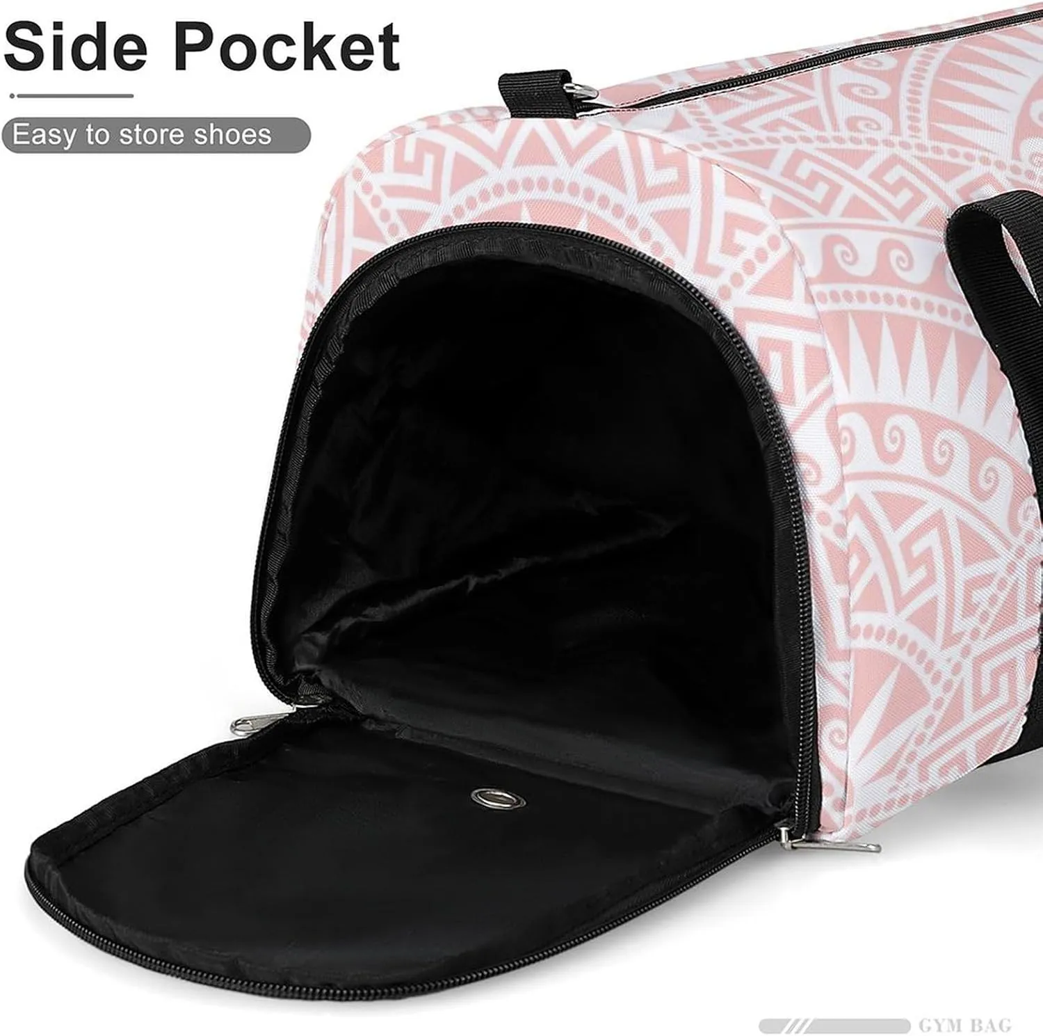 Gym Duffel Bag with Shoe Compartment Wet Pocket, Greeks Round Pink Travel Bag for Men Women, style