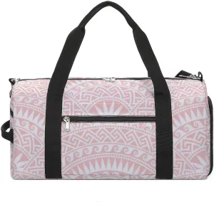 Gym Duffel Bag with Shoe Compartment Wet Pocket, Greeks Round Pink Travel Bag for Men Women, style