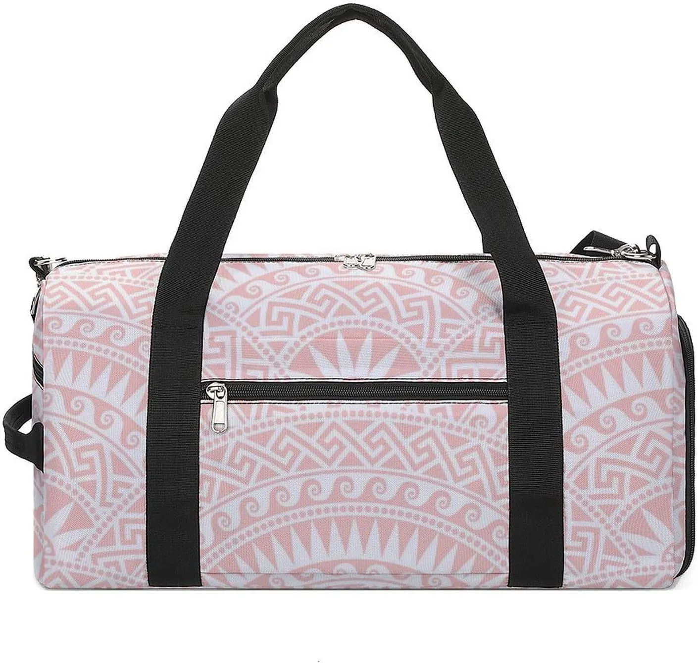 Gym Duffel Bag with Shoe Compartment Wet Pocket, Greeks Round Pink Travel Bag for Men Women, style