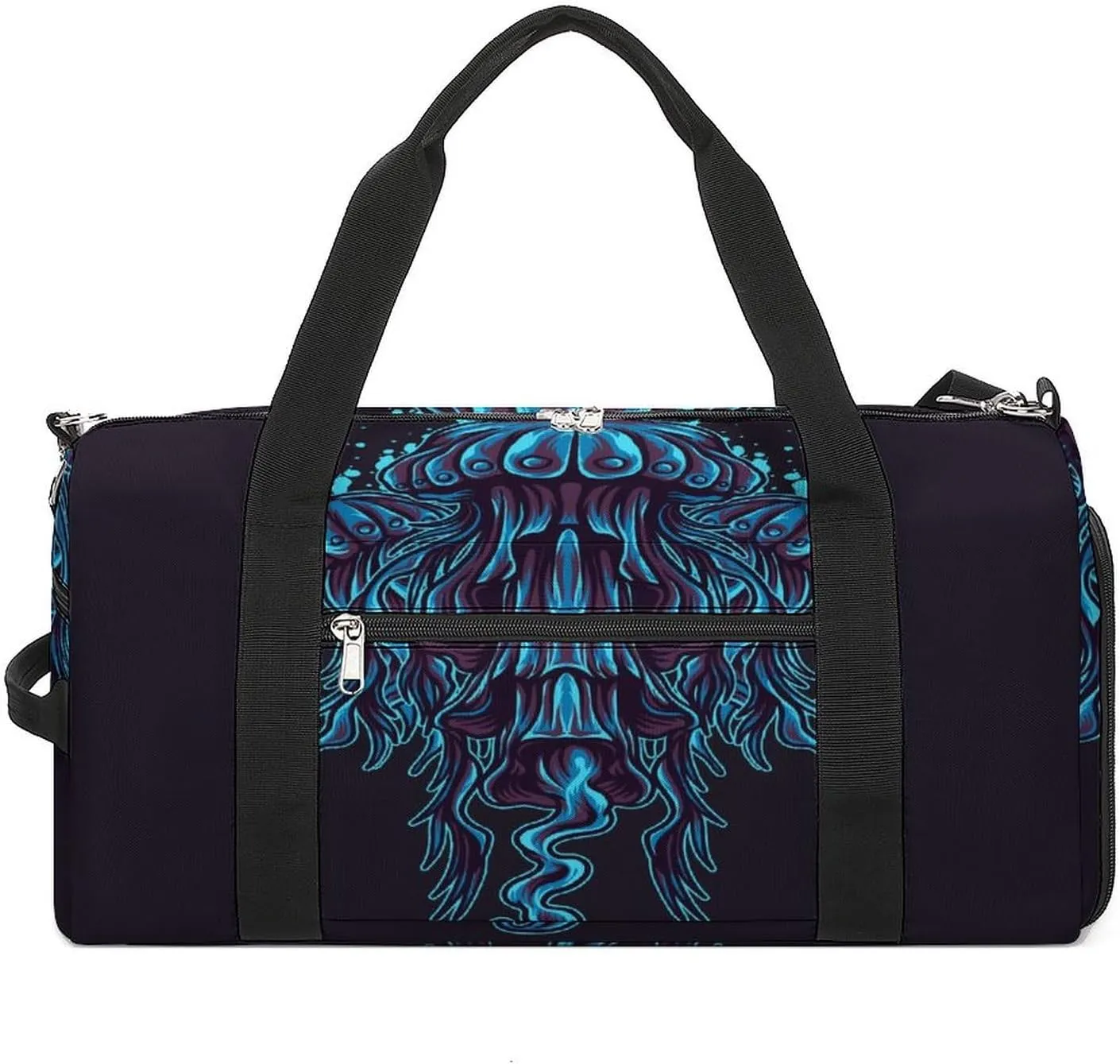 Gym Duffel Bag with Shoe Compartment Wet Pocket, Jelly Fish Summer Travel Bag for Men Women