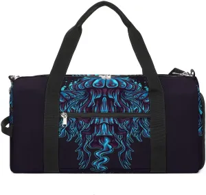 Gym Duffel Bag with Shoe Compartment Wet Pocket, Jelly Fish Summer Travel Bag for Men Women