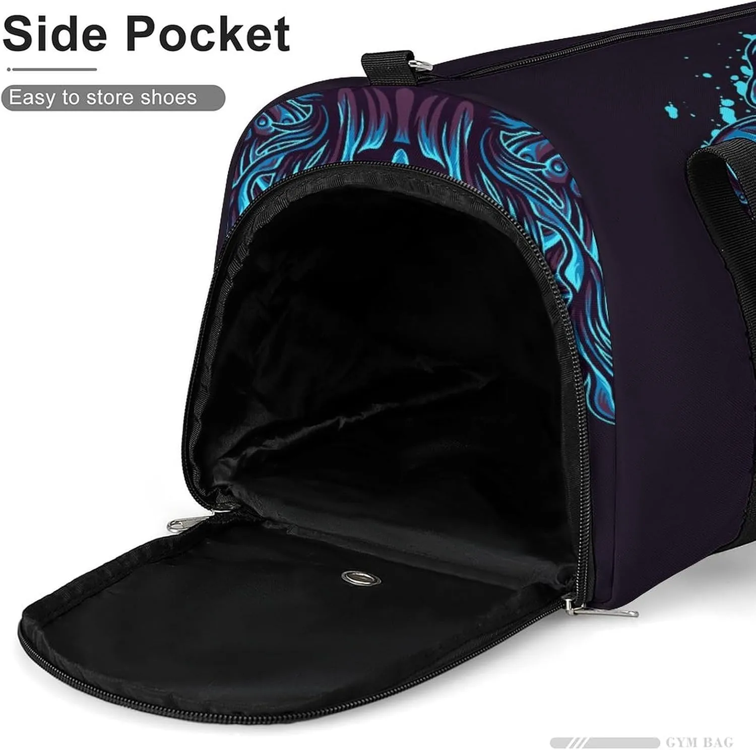 Gym Duffel Bag with Shoe Compartment Wet Pocket, Jelly Fish Summer Travel Bag for Men Women