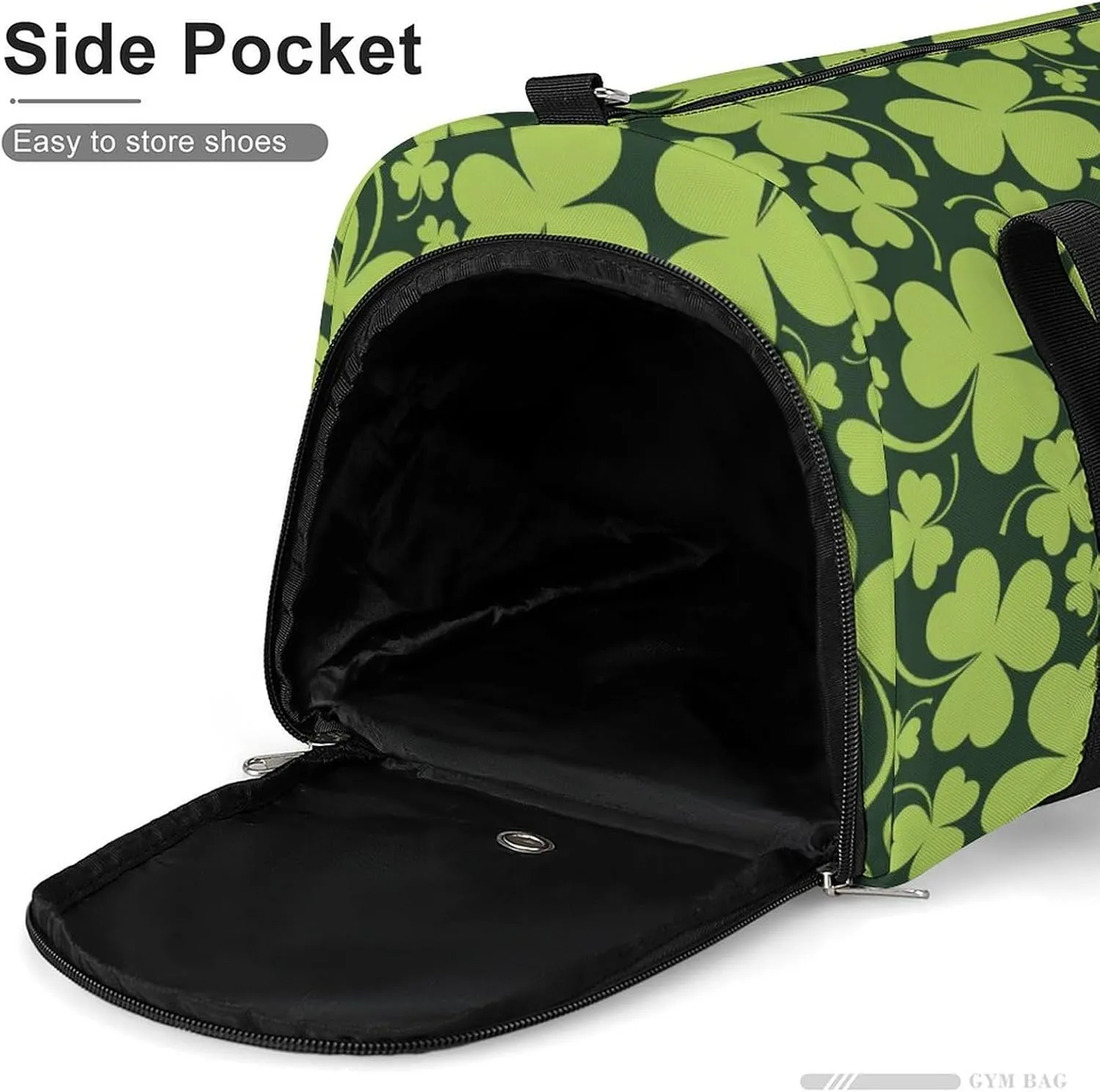 Gym Duffel Bag with Shoe Compartment Wet Pocket, Shamrocks Print Travel Bag for Men Women, style-2