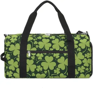 Gym Duffel Bag with Shoe Compartment Wet Pocket, Shamrocks Print Travel Bag for Men Women, style-2