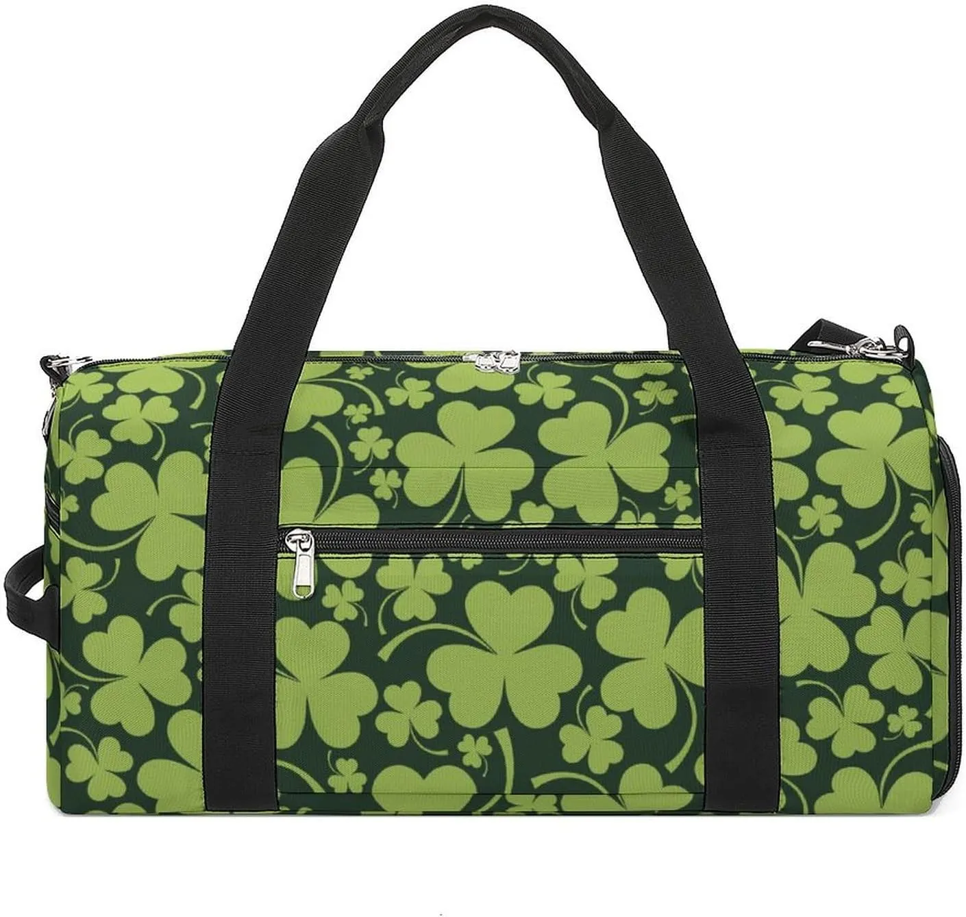 Gym Duffel Bag with Shoe Compartment Wet Pocket, Shamrocks Print Travel Bag for Men Women, style-2