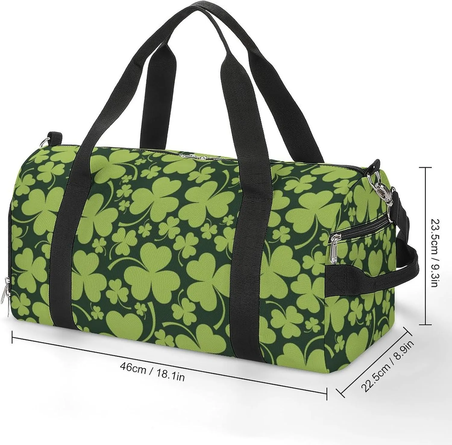 Gym Duffel Bag with Shoe Compartment Wet Pocket, Shamrocks Print Travel Bag for Men Women, style-2