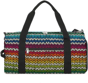 Gym Duffel Bag with Shoe Compartment Wet Pocket, Stripes Multicolored Travel Bag for Men Women