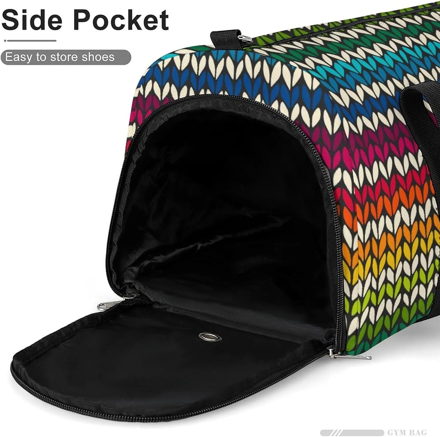Gym Duffel Bag with Shoe Compartment Wet Pocket, Stripes Multicolored Travel Bag for Men Women