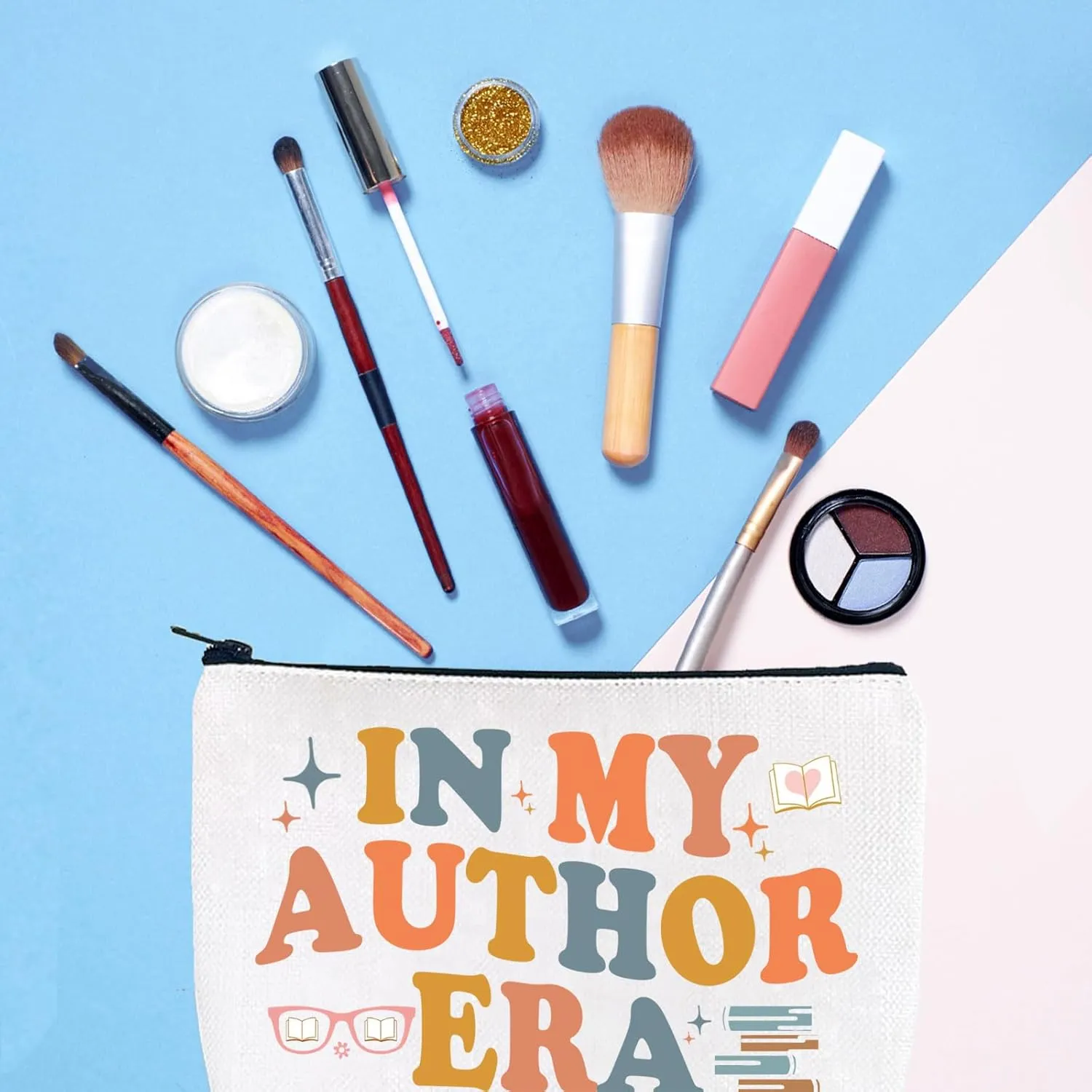 Gzrlyf Novel Writer Makeup Bag - Author Themed Gift for Women - Novelist Cosmetic Bag (In My Author)