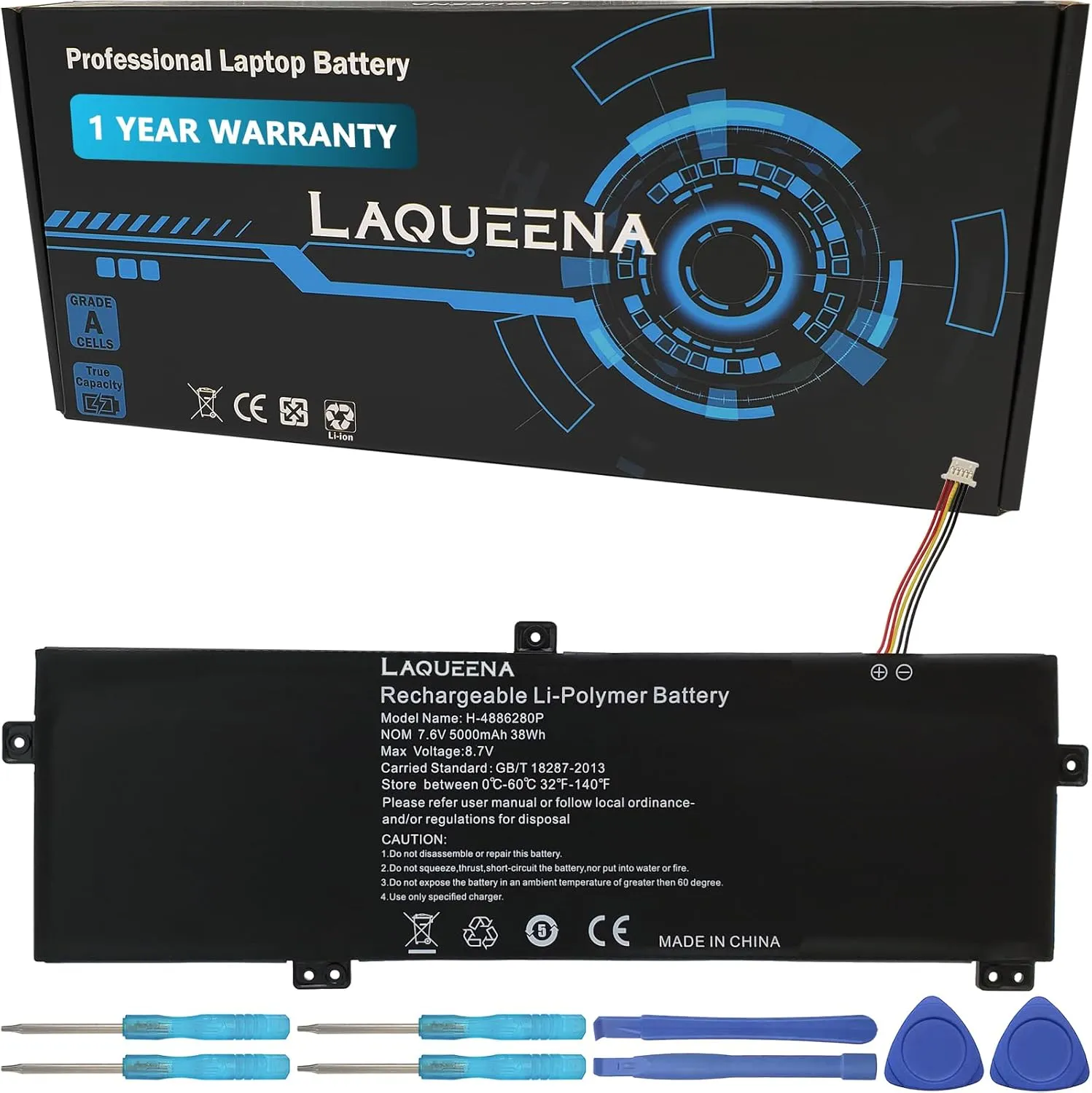 H-4886280P Laptop Battery Compatible with Gateway GWTN156-11BK GWTN156 Series U3576127PV U3576127 5080270P 4886280P 4-Cell 7.6V 38Wh