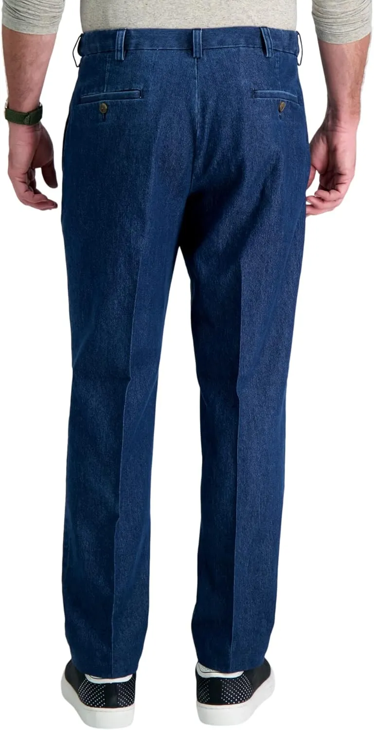 Haggar Men's Casual Classic Fit Denim Trouser Pant-Regular and Big & Tall Sizes