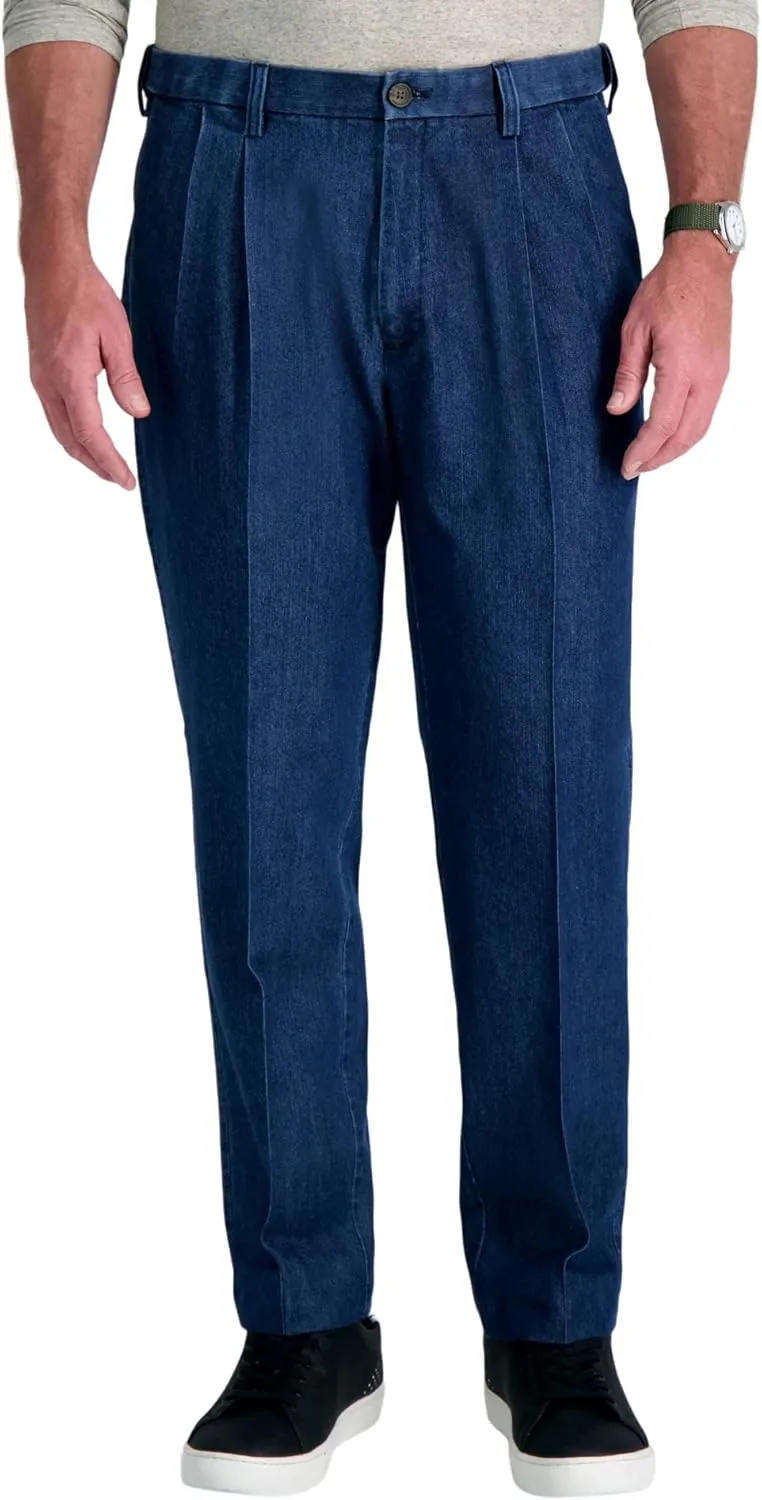 Haggar Men's Casual Classic Fit Denim Trouser Pant-Regular and Big & Tall Sizes