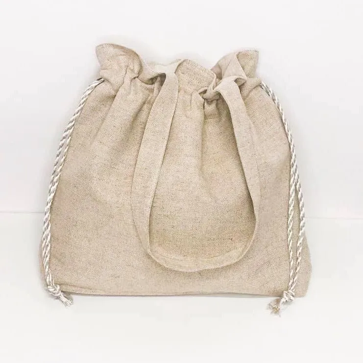 Handmade Linen Tote Bag with Pockets