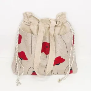 Handmade Linen Tote Bag with Pockets
