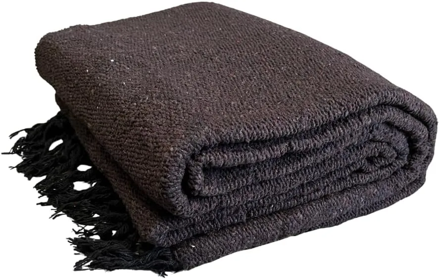 Handmade Solid Color Yoga Blanket - Thick Mexican Blanket or Throw - Made for Yoga!