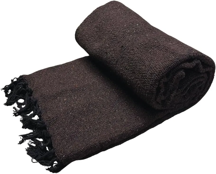 Handmade Solid Color Yoga Blanket - Thick Mexican Blanket or Throw - Made for Yoga!