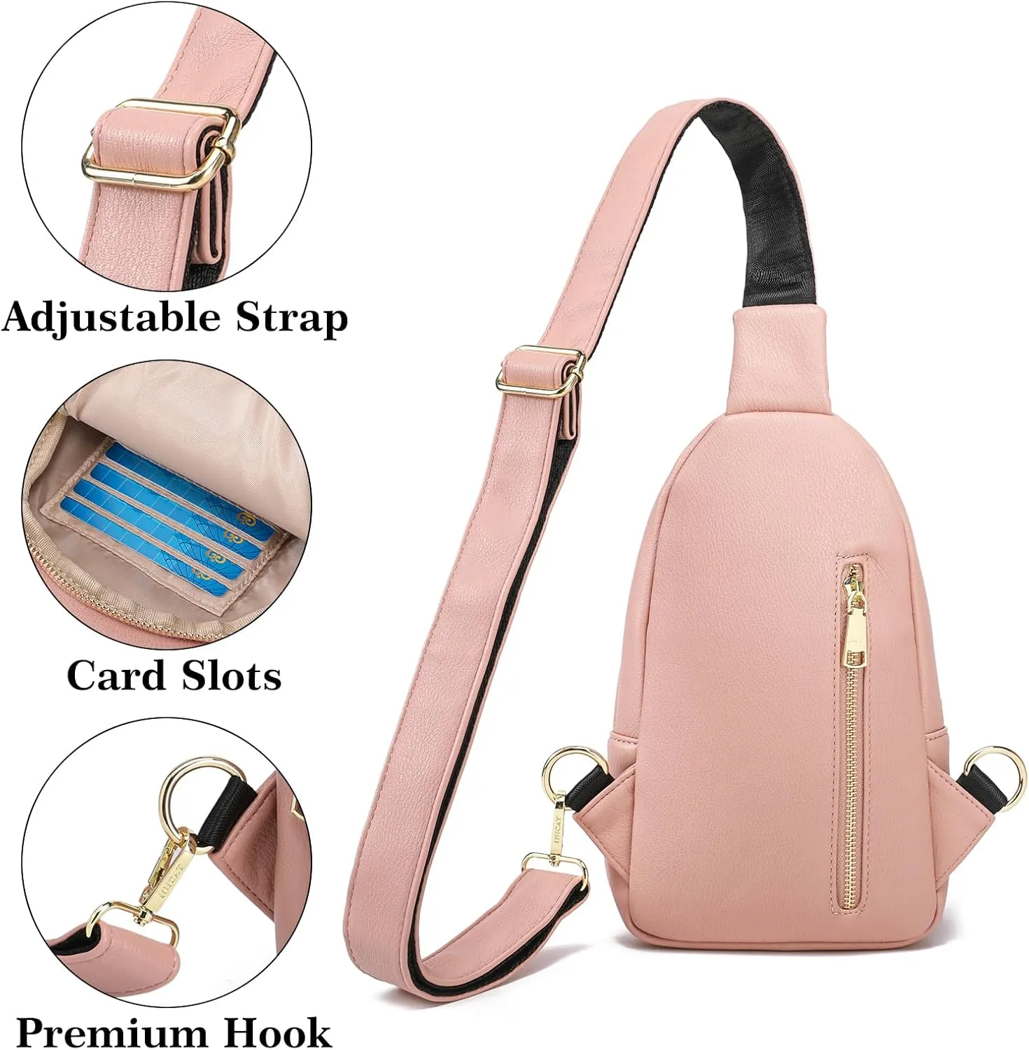 Haytijoe Crossbody Bags for Women Leather Sling Bag Anti-theft Cross Body Bag Travel Sling Purse Chest Bags Fanny Packs