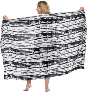 HDE Plus Size UPF 30  Pareo Swimsuit Cover Up Fringeless Sarong Sun Shawl Wrap