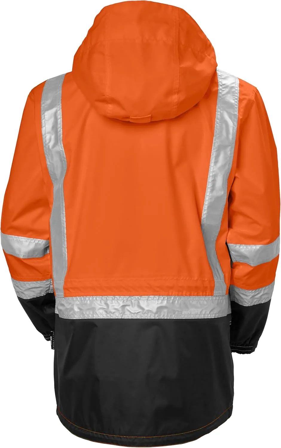 Helly-Hansen Potsdam Men's Hi Vis Rain Jacket - Waterproof/Windproof Workwear with Detachable Helmet-Sized Hood, ANSI Class 3