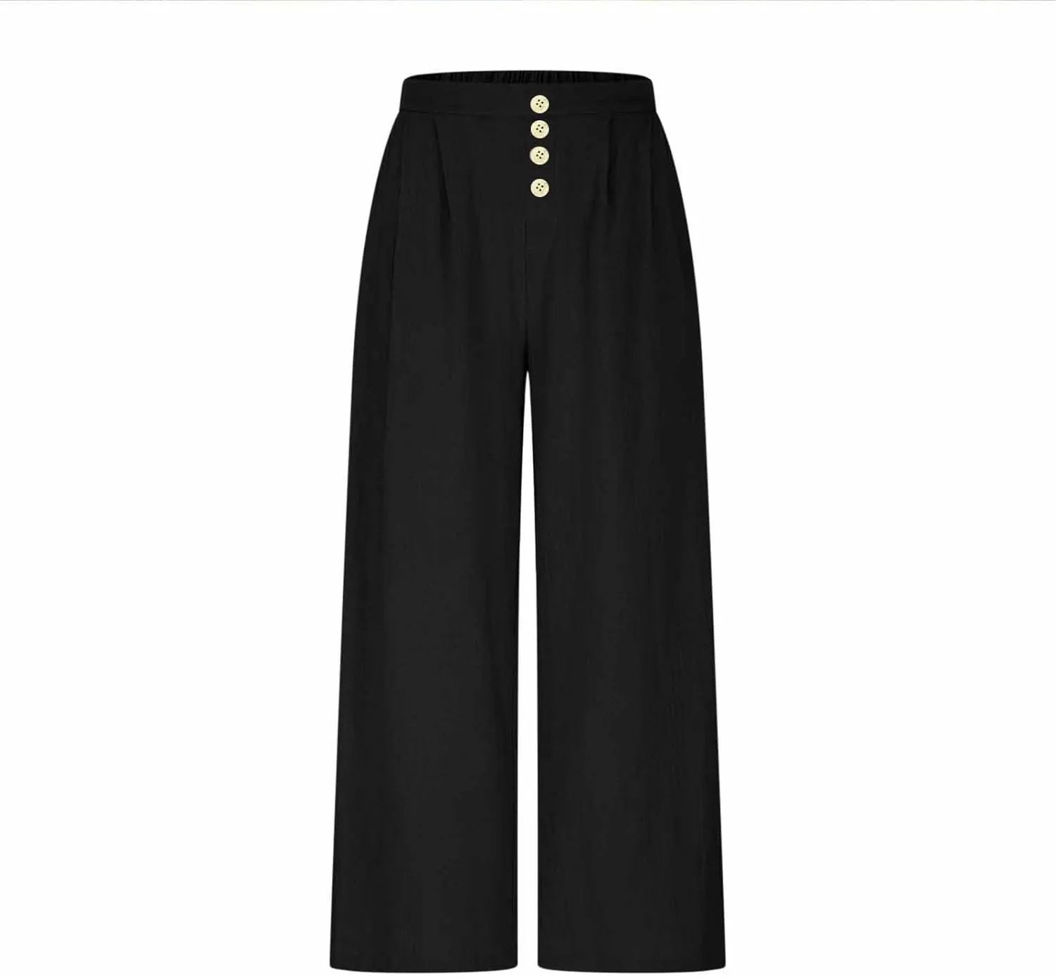 HGps8w Women's Cotton Linen Cropped Palazzo Pants Trendy Wide Leg Summer Loose High Waisted Lounge Trousers with Pockets