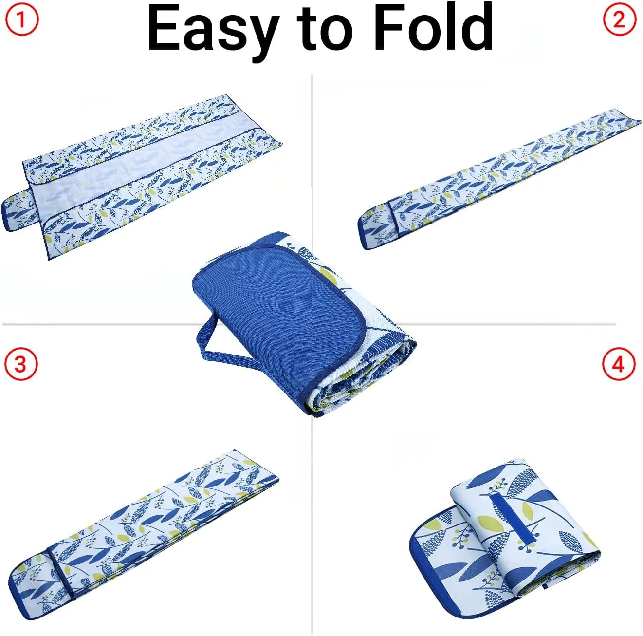 Hi Space Outdoor Picnic Blankets Waterproof Foldable Picnic Mat Extra Large Beach Blankets Sandproof Blanket for Beach Camping Grass Lawn Park, 80"x60", Blue Camouflage